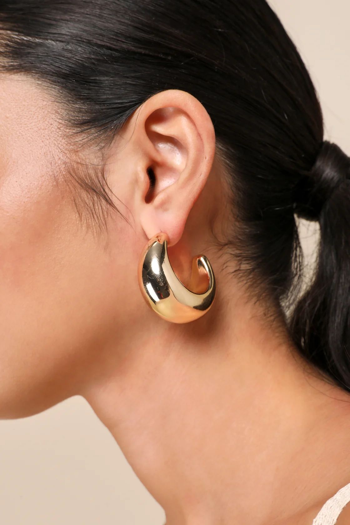 Sleek Persona Gold Chunky Hoop Earrings | Lulus