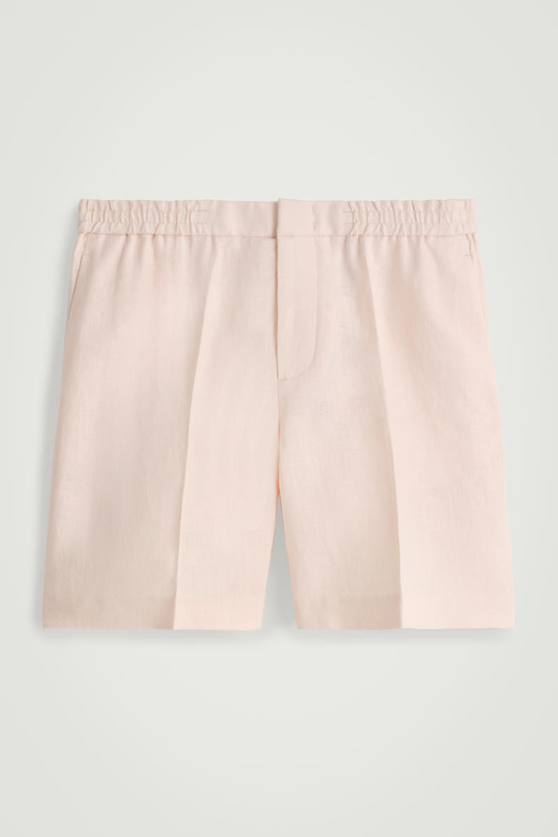 Elasticated Linen Shorts in Orange | COS (US)