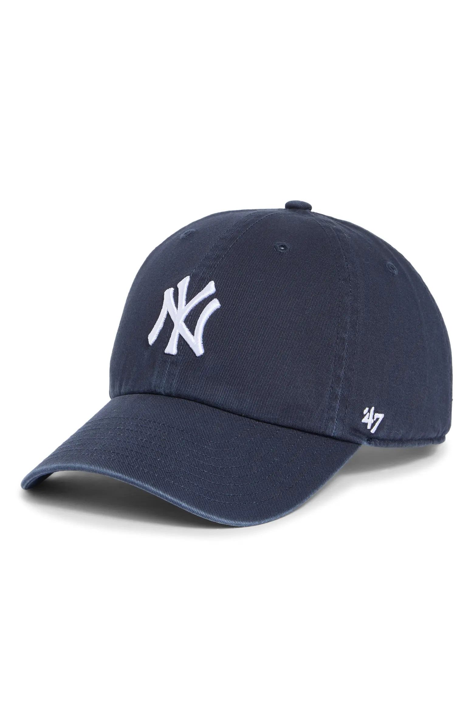 Yankees Serif Cotton Twill Baseball Cap | Nordstrom
