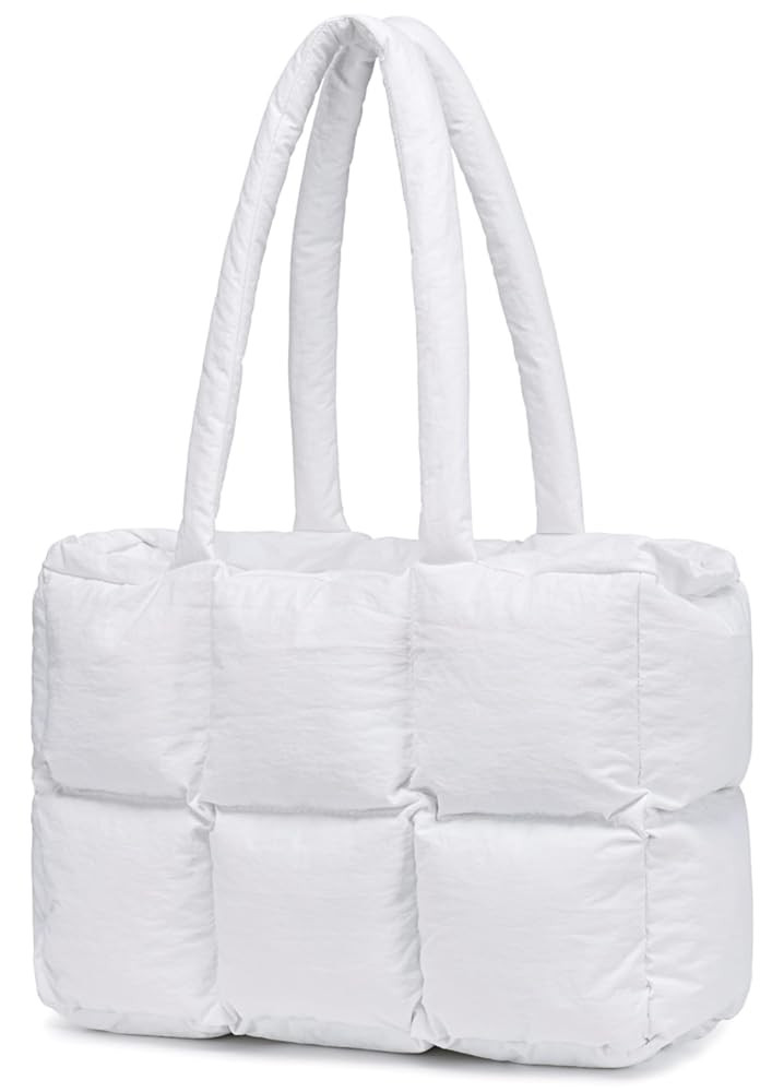Puffer Tote Bag, Quilted Puffy Purse, Cute Padded Winter Shoulder Bags, Lightweight Down Handbag ... | Amazon (US)