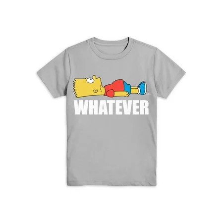 The Simpsons Boys Not Today Bart, Crew Neck, Short Sleeve, Graphic T-Shirt, Sizes 4-18 | Walmart (US)