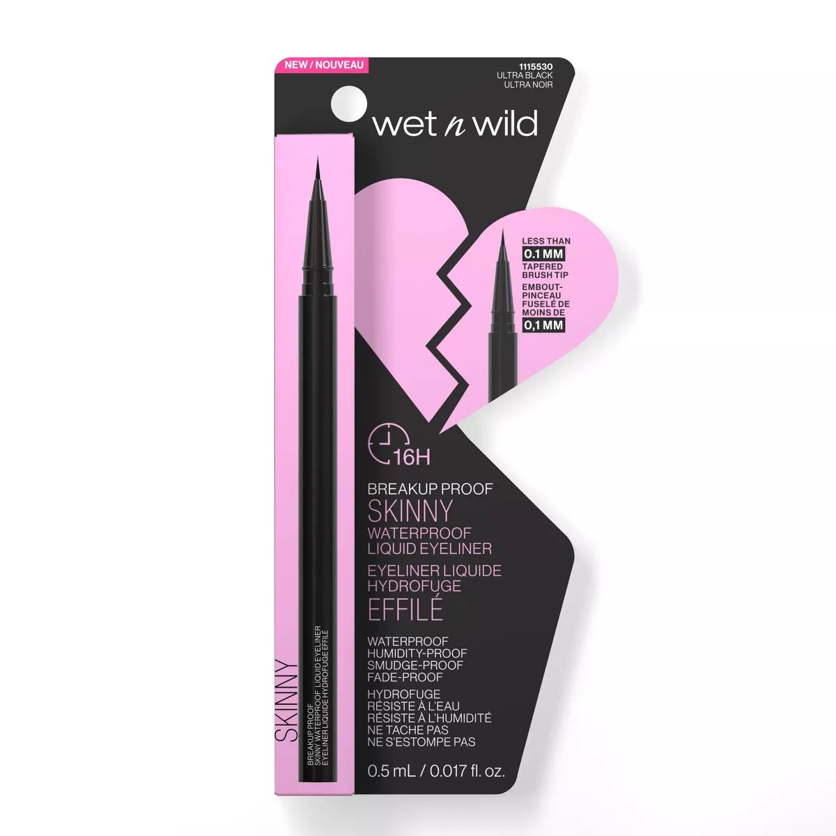 Wet n Wild Breakup Proof Waterproof Skinny Eyeliner - Black - 0.017 fl oz | Target
