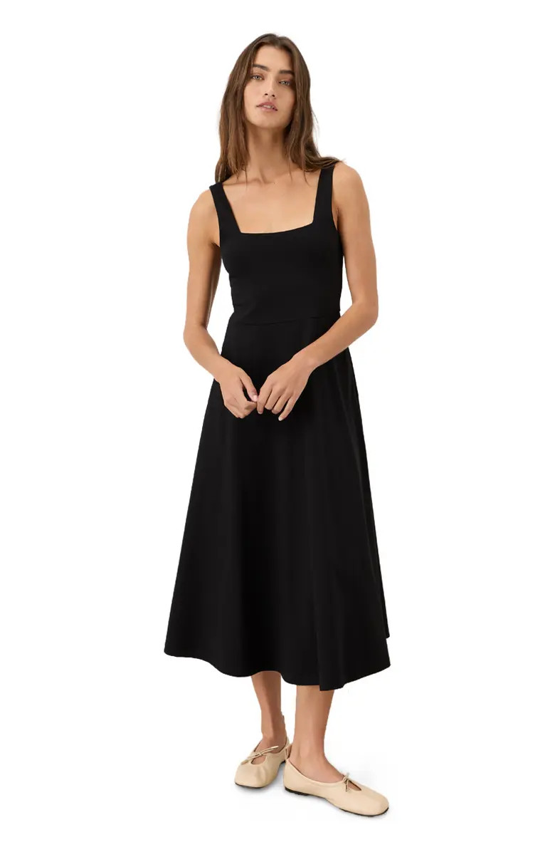 Fit & Flare Square Neck Dress Made With Organic Cotton | Nordstrom