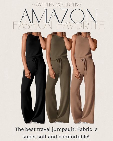 Travel outfit! This Amazon jumpsuit is SO good! Fabric is so soft and comfortable. TTS!

#LTKStyleTip #LTKFindsUnder50 #LTKTravel