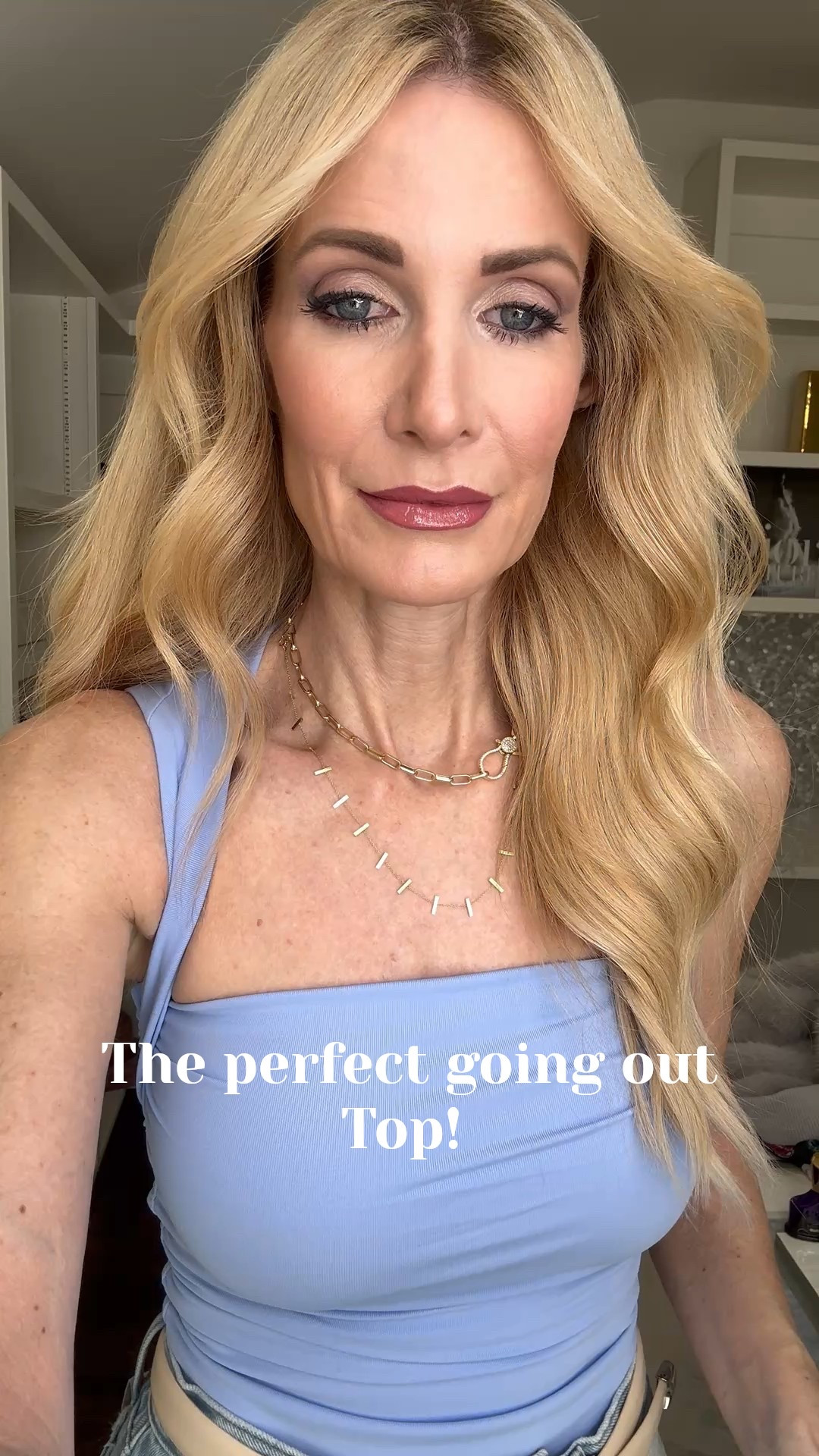 If you’re looking for the perfect going-out top, I just found the one. This Aritzia top looks like a bodysuit but it’s not (so much easier and still super flattering), and the periwinkle blue color is gorgeous for spring outfits. The soft fabric + ruching detail makes it feel elevated while still being super comfortable. I styled it with my favorite Hudson high-waisted barrel jeans for that effortless, cool fit, then added a Trina Turk faux fur jacket to take it full-on winter night out glam. Just grab a silver bag and you’re ready for dinner, drinks, or a fun girls night. I’m wearing an XS in the top and a 24 in the jeans — both fit TTS.  

 #LTKootd #LTKSeasonal #LTKOver40