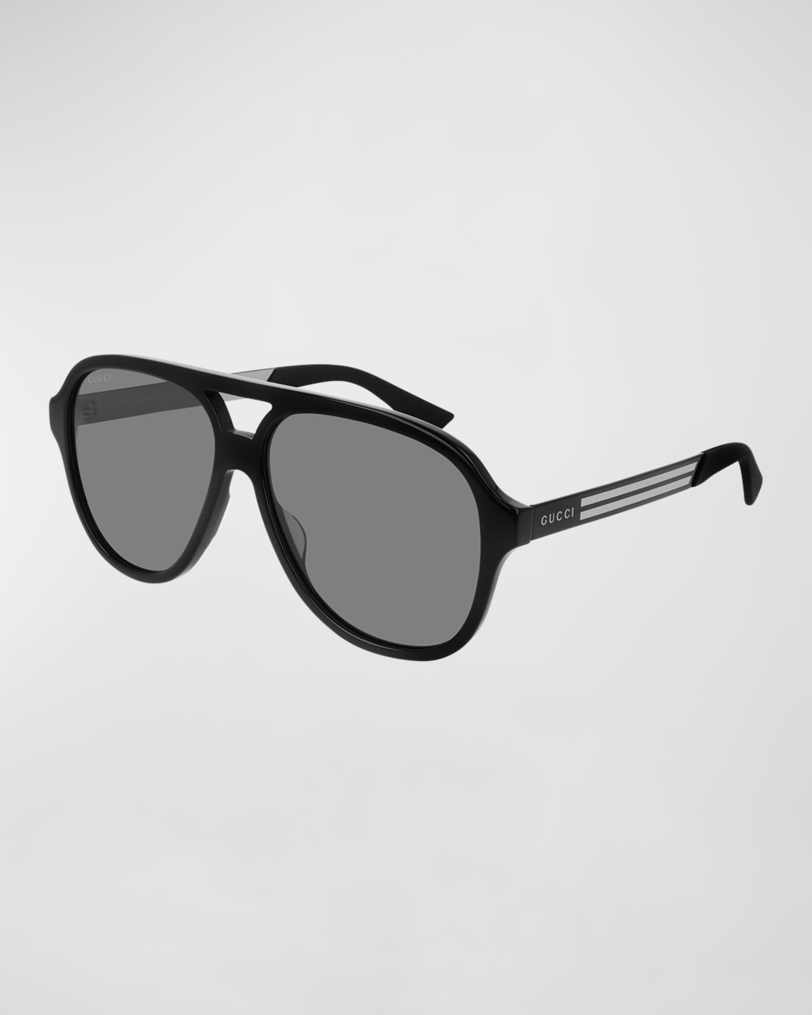 Gucci Men's Aviator Logo Sunglasses | Neiman Marcus
