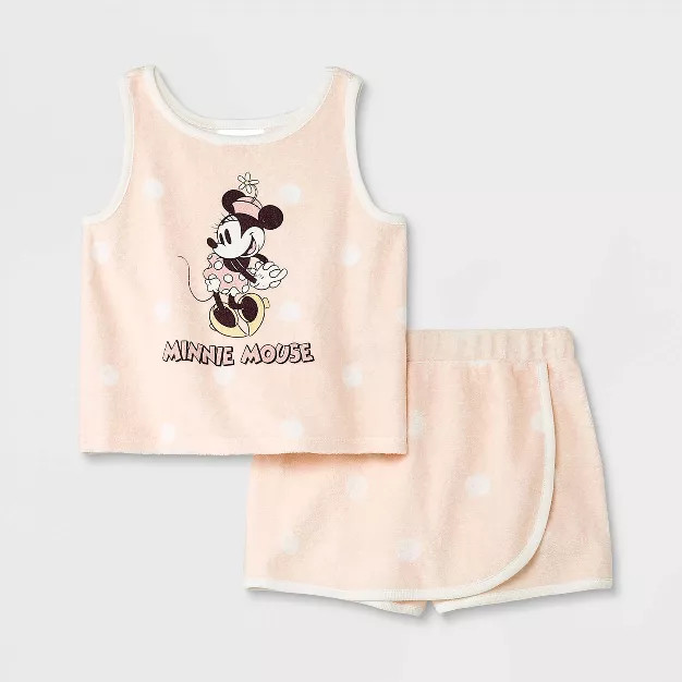 Toddler Girls' Disney Minnie Terry Top and Bottom Set - Pink | Target