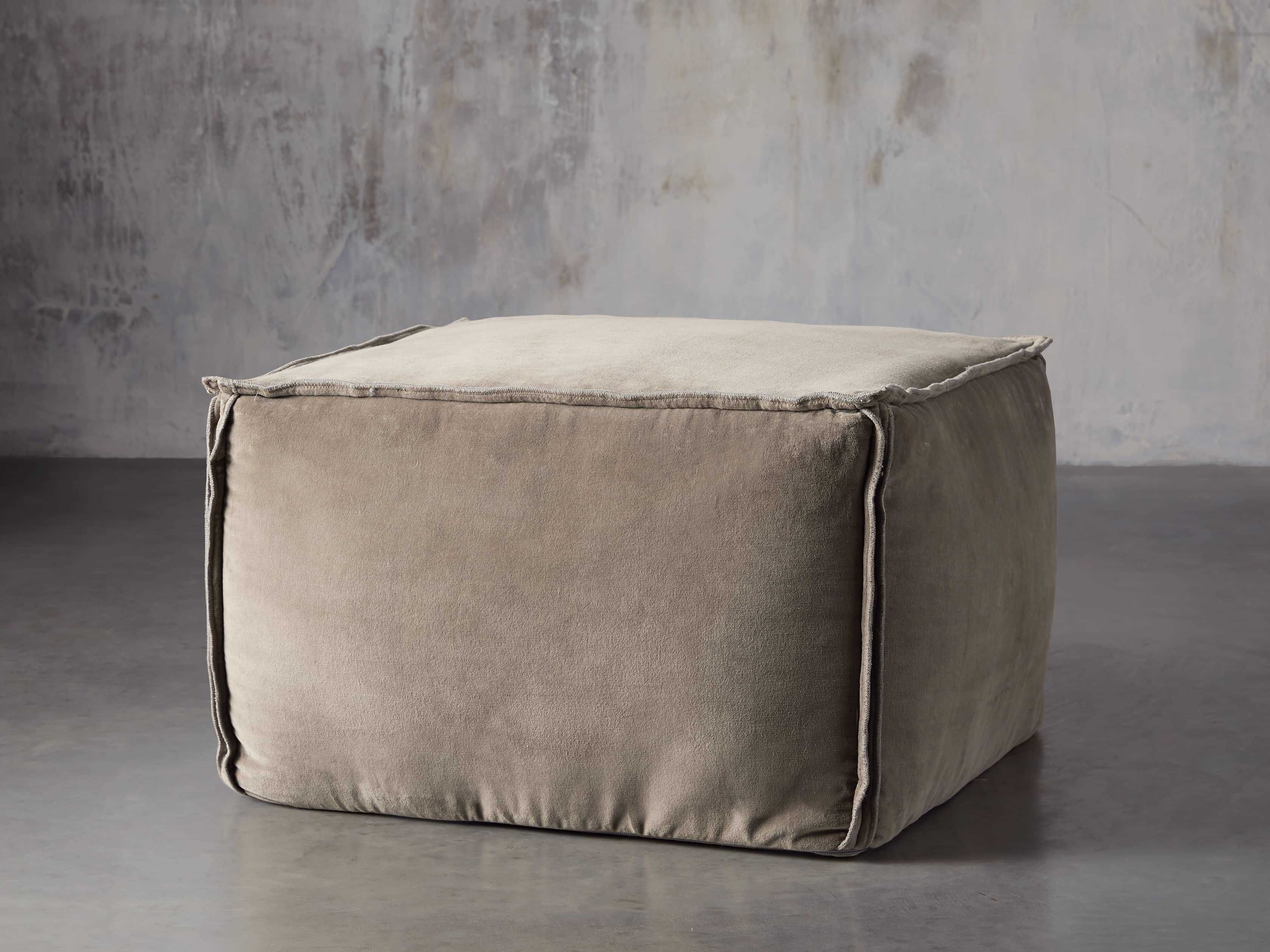 Washed Velvet Pouf | Arhaus