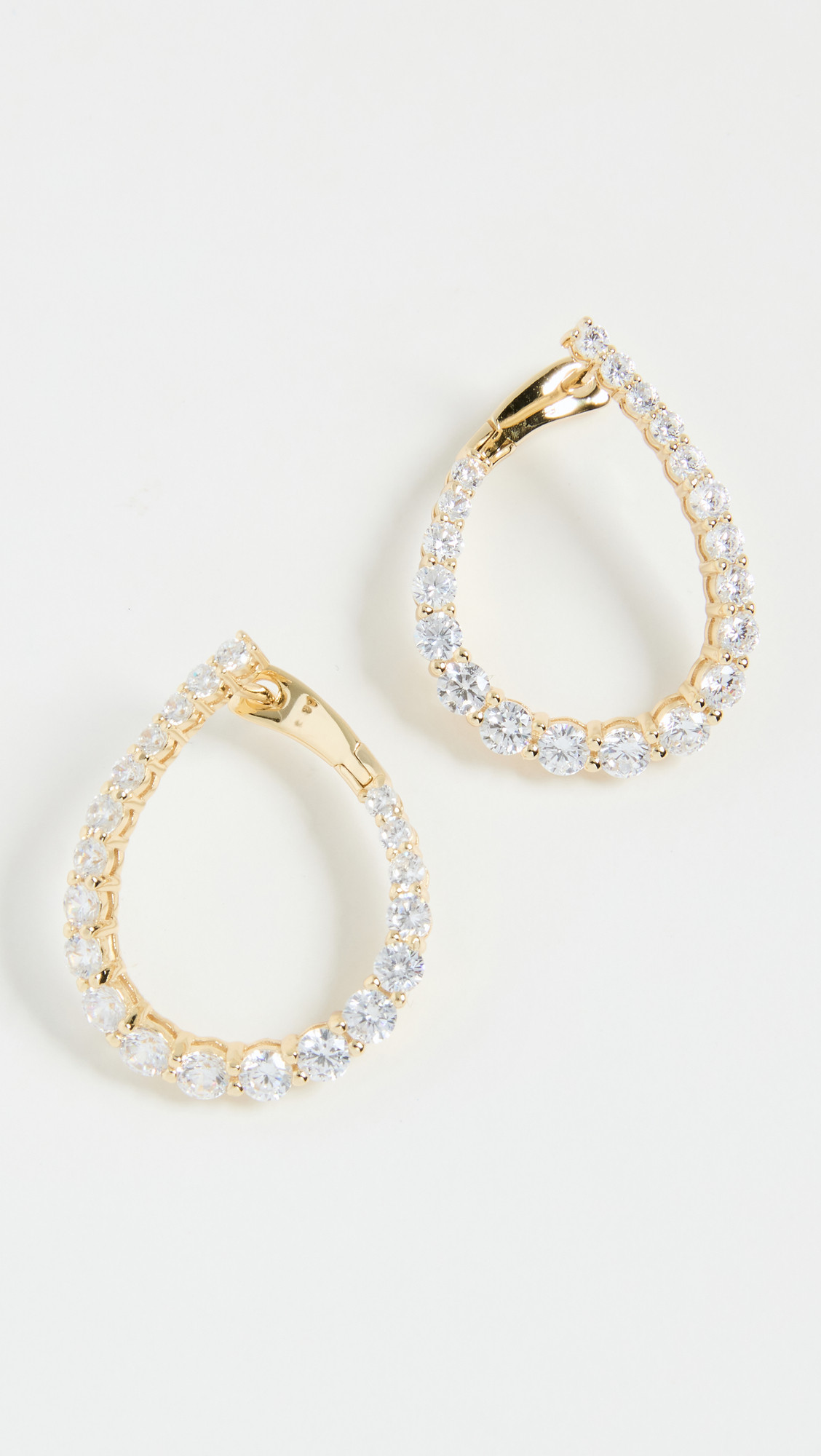 SHASHI Pave Twist Hoops Gold One Size | Shopbop
