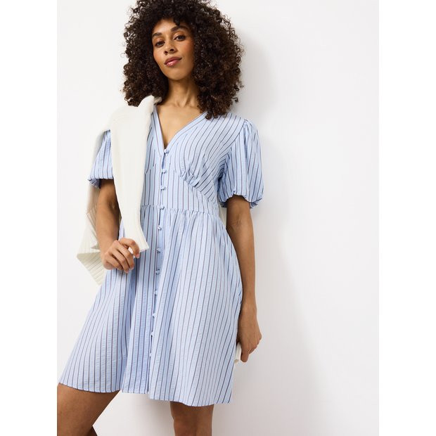 Blue Stripe Mini Tea Dress 14 | Tu Clothing