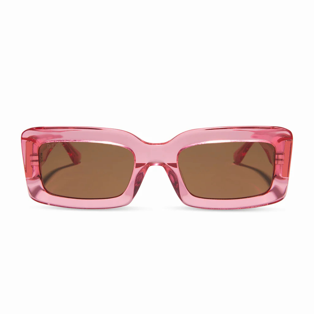 INDY - CANDY PINK CRYSTAL + BROWN SUNGLASSES | DIFF Eyewear