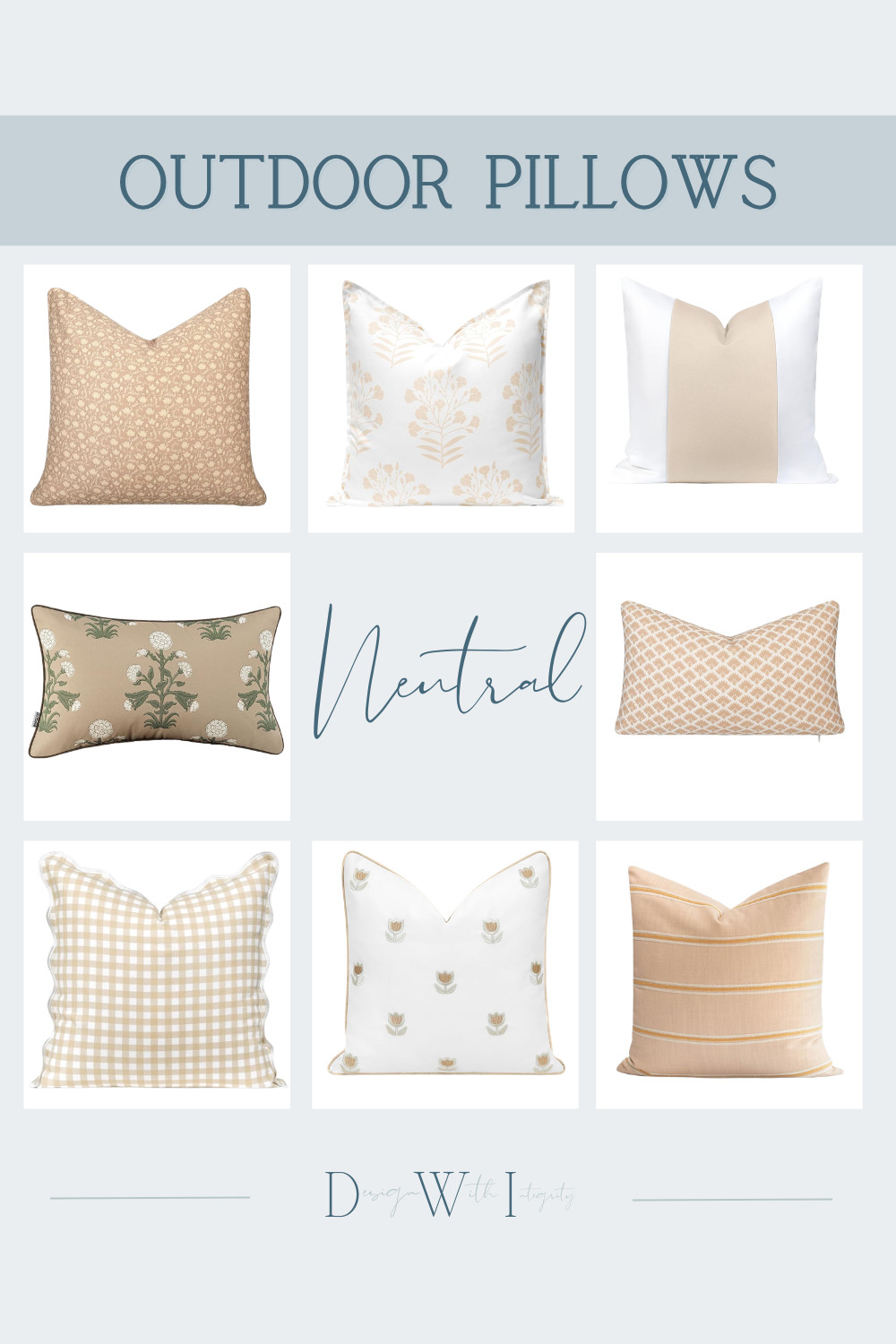 Neutral outdoor pillows are the foundation of a beautifully layered patio. I love mixing warm sand tones with soft ivory, subtle florals, gingham, tailored stripes, and delicate botanical prints to create a look that feels timeless and effortless. These versatile pillow pairings work with everything from woven furniture to modern outdoor seating, making it easy to refresh your patio without replacing your entire setup.

Tap through to shop each curated pillow and create a custom outdoor look you'll enjoy season after season.

#OutdoorDecor #PatioStyling #OutdoorLiving

outdoor pillows, neutral outdoor pillows, patio pillows, pillow pairings, beige outdoor decor, botanical pillows, gingham pillows, striped pillows, floral pillows, outdoor cushion covers, patio refresh, backyard styling, Amazon home finds, designer favorites, shop the look 

 #LTKSeasonal #LTKHome
