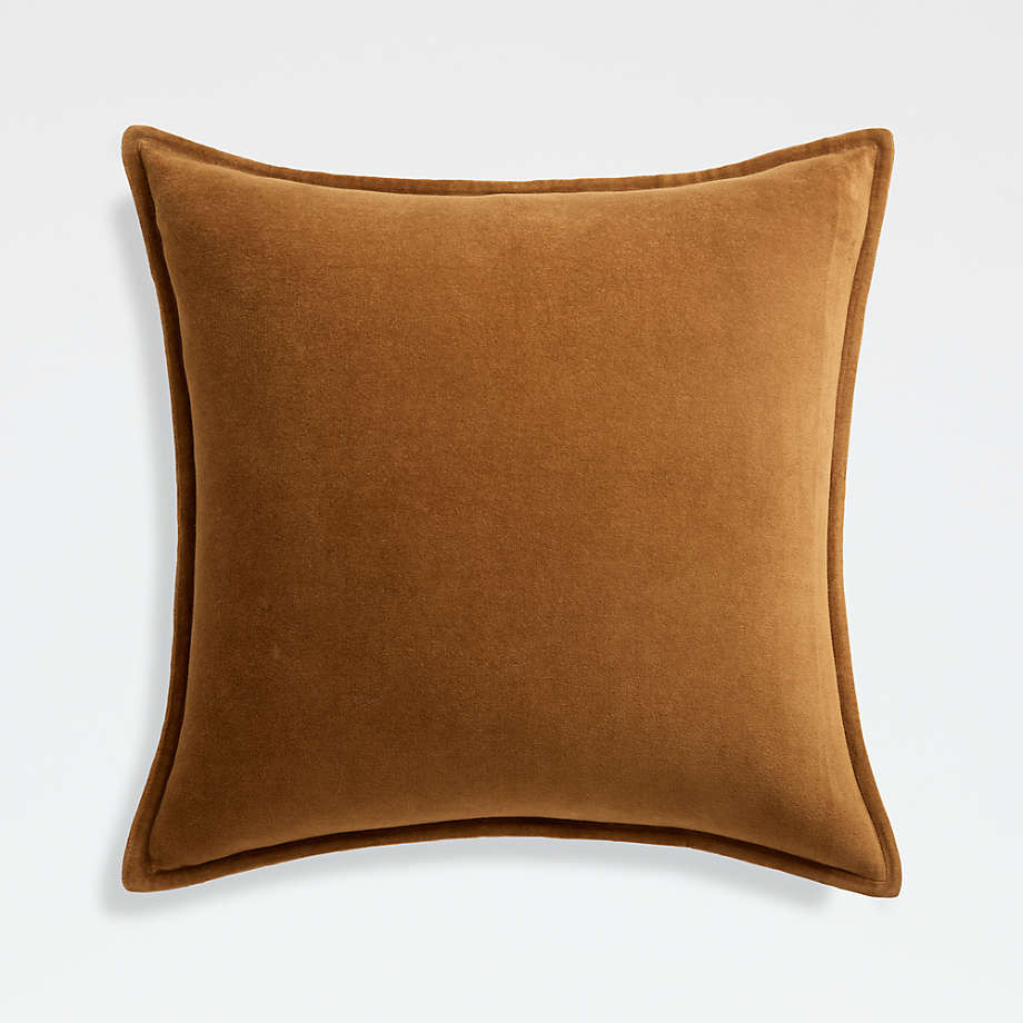 Mustard Yellow Velvet Pillow | Crate and Barrel | Crate & Barrel