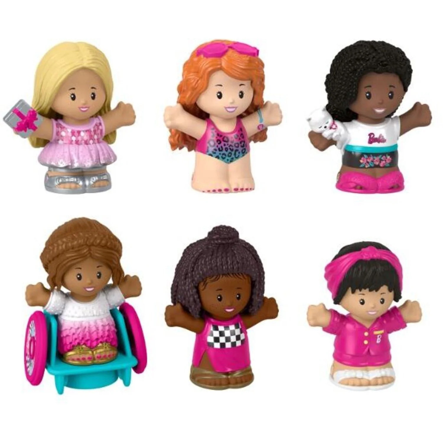 Little People Barbie Figure Bundle 6 Pack | Walmart (US)