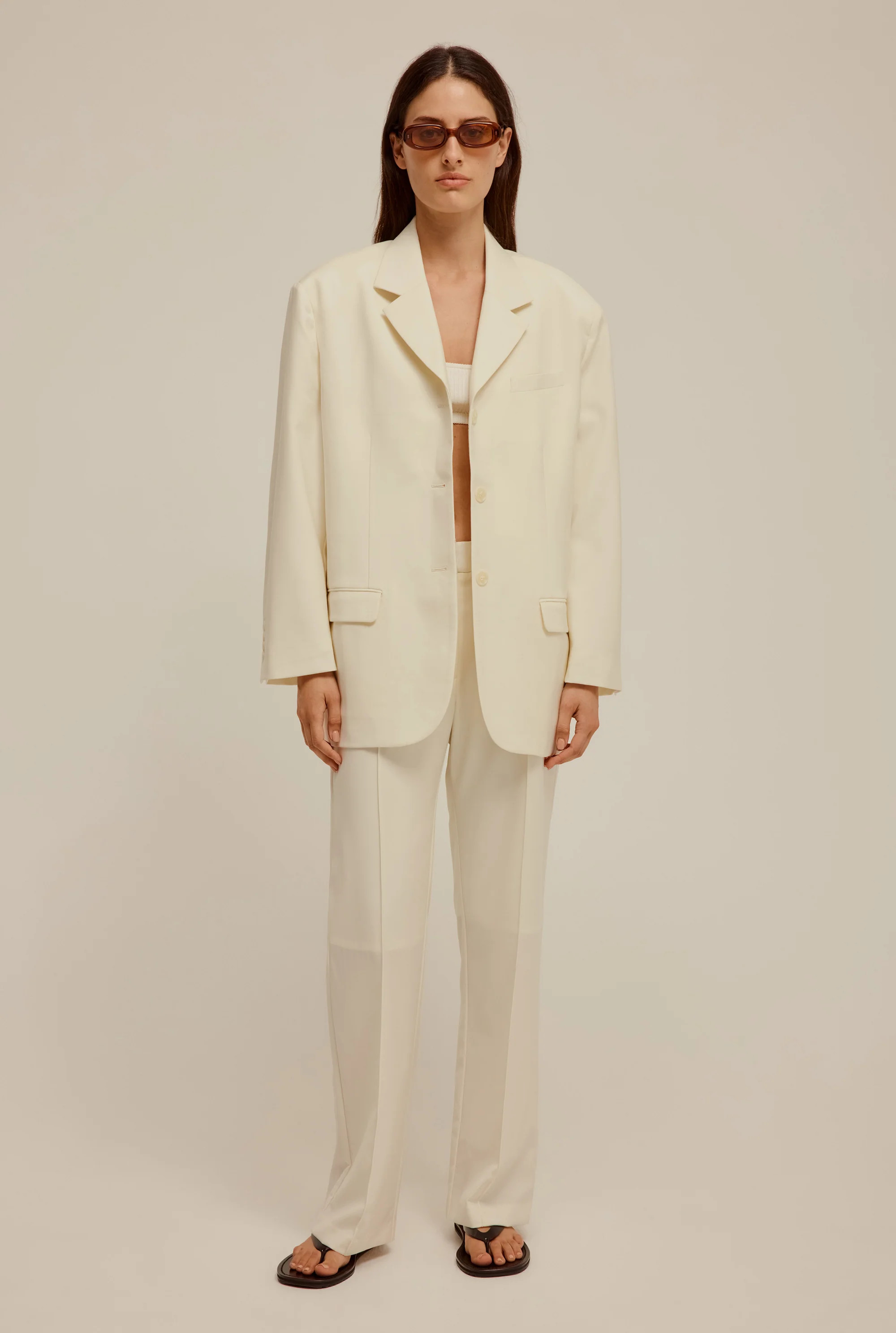 Relaxed Wool Wide Leg Trouser | Venroy AU
