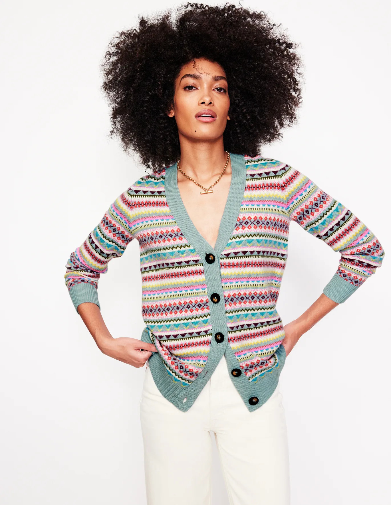 Fair Isle Boyfriend Cardigan | Boden (US)