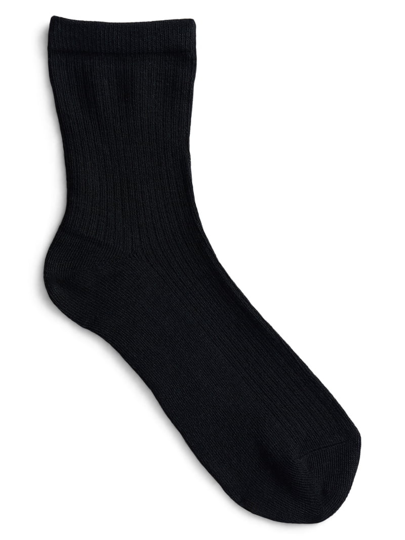 No Boundaries Women's Ribbed Mid Crew Socks, 6-Pack, Women's, Shoe Sizes 4-10 | Walmart (US)