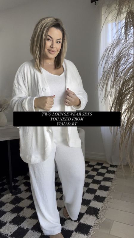Get one or gift one 🎁 

Both sets are super cozy I’m wearing a size L in both sets. The white sweater I sized up to XL for over sized fit but the white pants and tank are a L . 

#walmartpartner #walmartfashion @walmartfashion 

#giftideas #gifts #giftsforher #walmart #pjs 

#LTKGiftGuide #LTKstyletip #LTKSeasonal