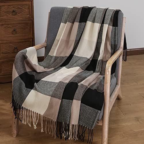 Buffalo Plaid Throw Blanket for Couch - Farmhouse Check Style - Soft Cozy Lightweight with Tassel... | Amazon (US)