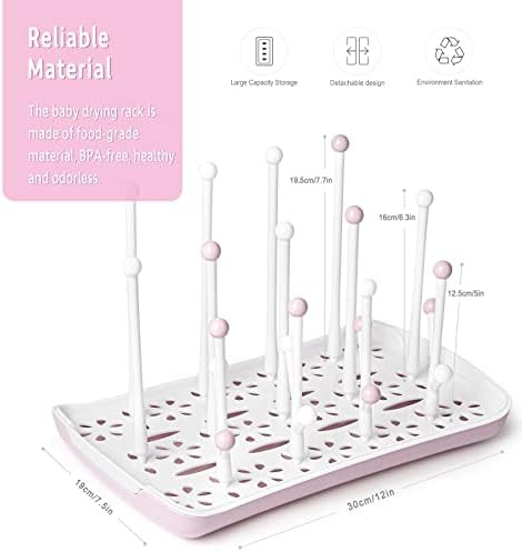 Termichy Baby Bottle Drying Rack, Large Capacity Baby Bottle Rack for Bottles, Dry Rack with Removab | Amazon (US)