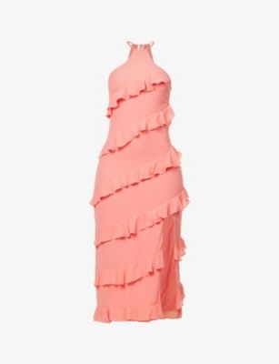 Katy ruffled-trim woven maxi dress | Selfridges
