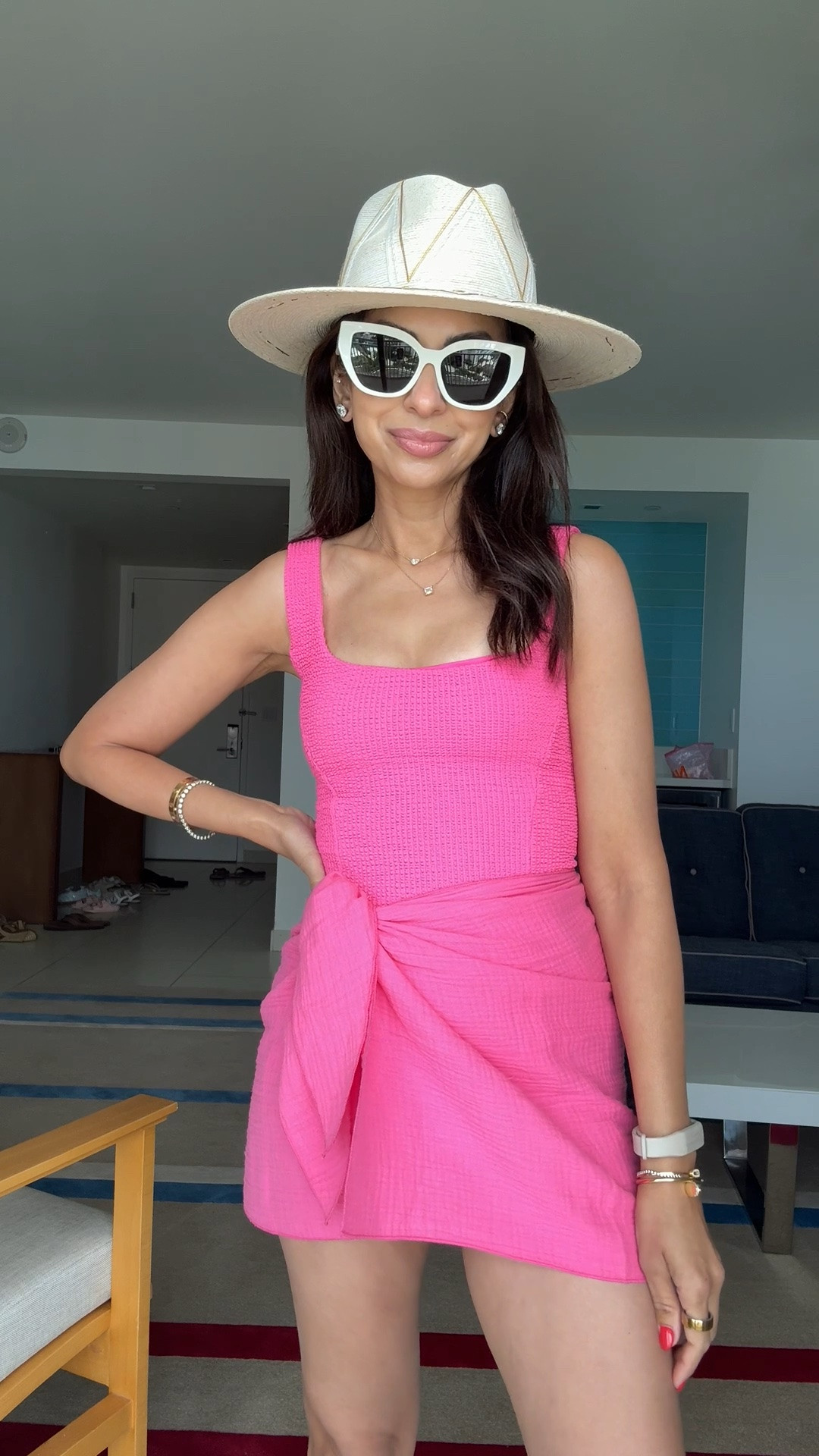 Today's swim look in the Bahamas! This suit is so flattering and I feel so secure in this for a day at the water park/beach/pool! Wearing an xs for size reference

#LTKPetite #LTKOver40 #LTKSwim