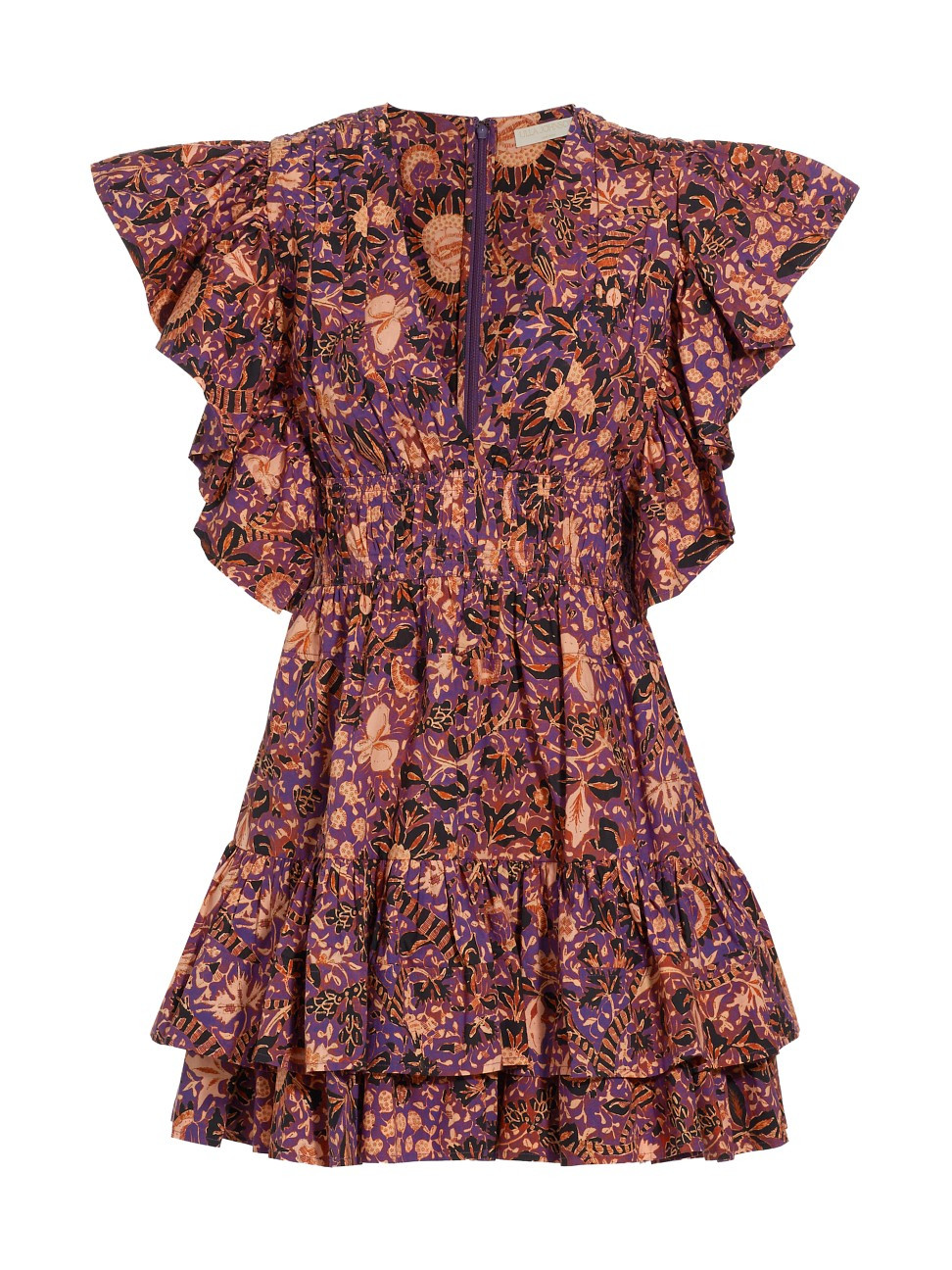 Women's Kiri Ruffled Minidress - Black Currant - Size 12 - Black Currant - Size 12 | Saks Fifth Avenue