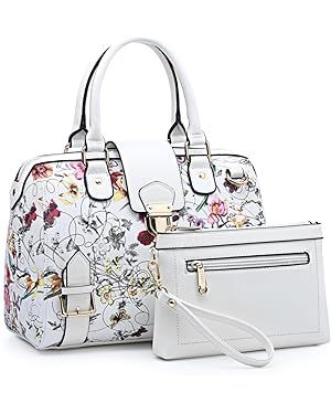 Dasein Women Barrel Handbags Purses Fashion Satchel Bags Top Handle Shoulder Bags Vegan Leather W... | Amazon (US)