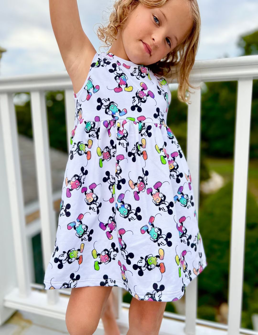 Girls Retro Neon Mickey Dress, 90s Kids Disney Dress, Girls Disney Dress Neon, Kids Mickey Dress,... | Etsy (US)