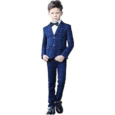 YuanLu Boys Colorful Formal Suits 5 Piece Slim Fit Dresswear Suit Set | Amazon (US)