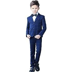 YuanLu Boys Colorful Formal Suits 5 Piece Slim Fit Dresswear Suit Set | Amazon (US)