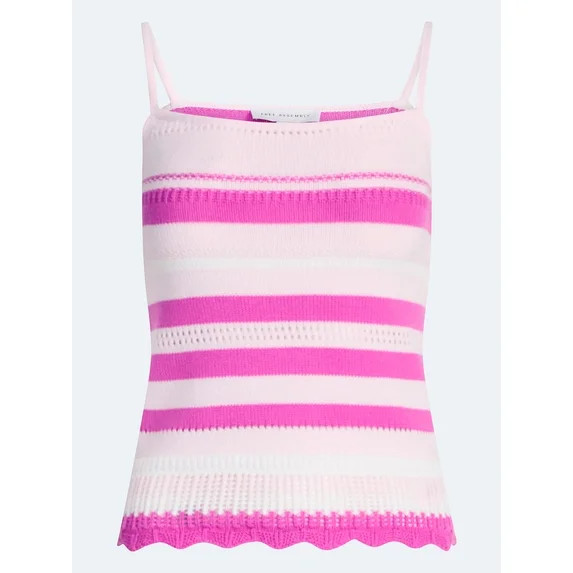 Free Assembly Women's Textured Stitch Stripe Tank Top, Sizes XS-XXL | Walmart (US)