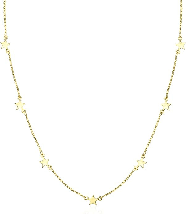 S.J JEWELRY Women Simple Delicate Full Moon 14K Gold Plated/Rose Gold/Silver Plated Layered Penda... | Amazon (US)