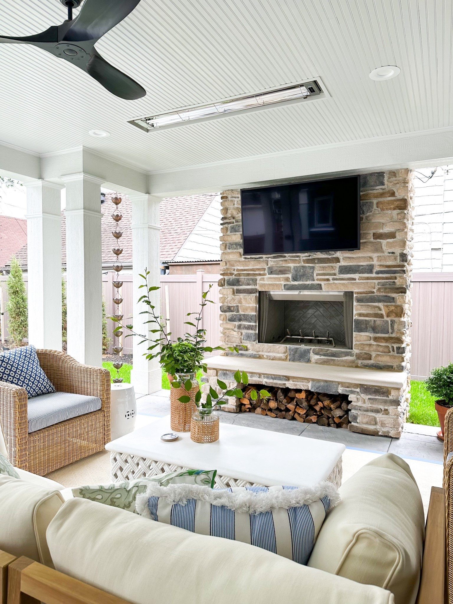 Coming Soon: Porch Season 🌿 This kind of quiet moment reminds me why I love creating spaces that invite you to linger a little longer...  Would you like a coffee or spritz out here? ☕️🥂🍊 #vbradleyinteriors #backporch

#LTKHome