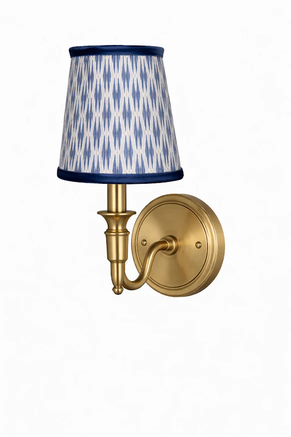 Blue Velvet Weave Sconce Shade | The Enchanted Home