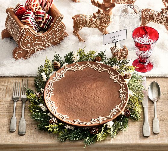 Gingerbread Stoneware Dinner Plates | Pottery Barn (US)