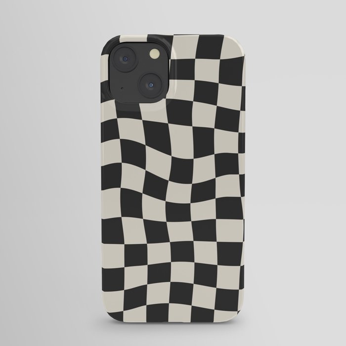 Black and White Wavy Checkered Pattern iPhone Case by Cocoon Design | Society6
