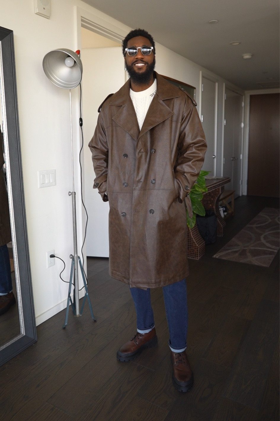 Overcoat outfit with a leather trench coat. Links below ⬇️.

#LTKStyleTip #LTKHoliday #LTKMens