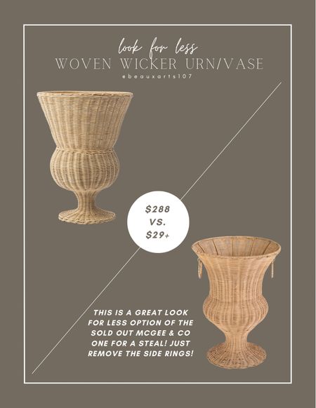 Shop this beautiful woven urn look for less deal!  

#LTKfindsunder50 #LTKsalealert #LTKhome