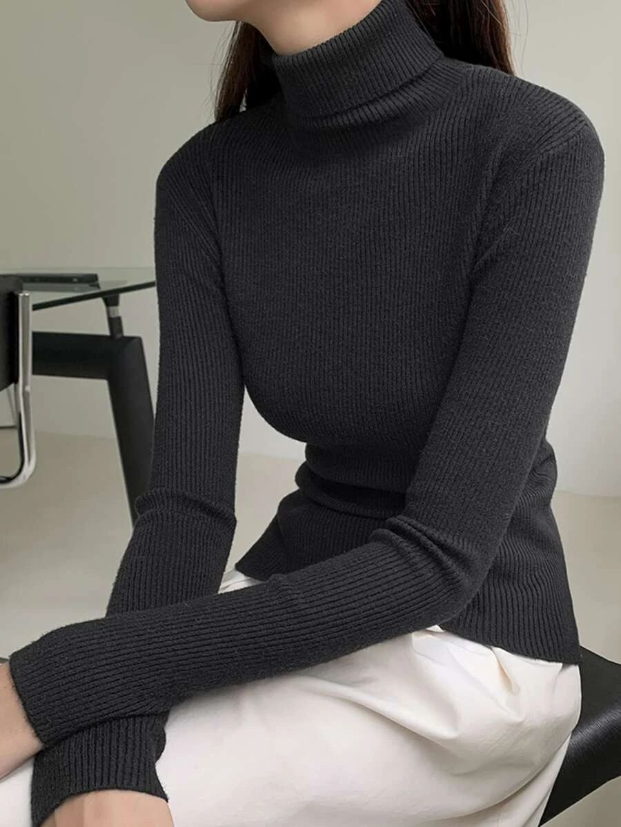 DAZY Ribbed Knit Turtleneck Sweater
   
      SKU: sw2109012308496658
          (1000+ Reviews)  ... | SHEIN