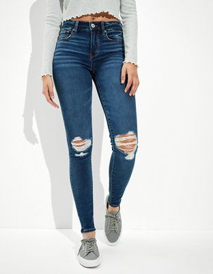 AE Ne(x)t Level Soft Knit Ripped High-Waisted Jegging | American Eagle Outfitters (US & CA)