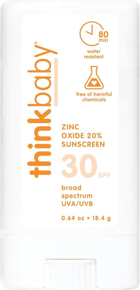 Thinkbaby SPF 30 Sunscreen Stick – Safe, Natural, Water Resistant Sun Cream for Babies, Kids & ... | Amazon (US)