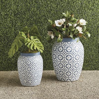 Mendoza Tile Handpainted Planter | Frontgate | Frontgate