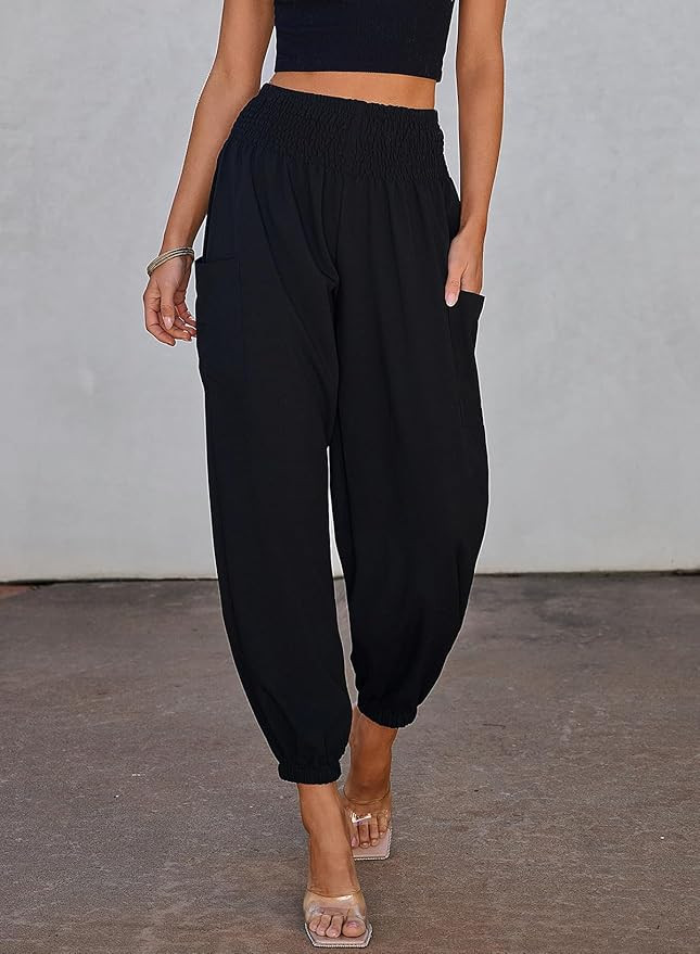 Dokotoo Womens Summer Boho Business Casual Smocked 2026 High Waisted Cargo Summer Long Elephant P... | Amazon (US)