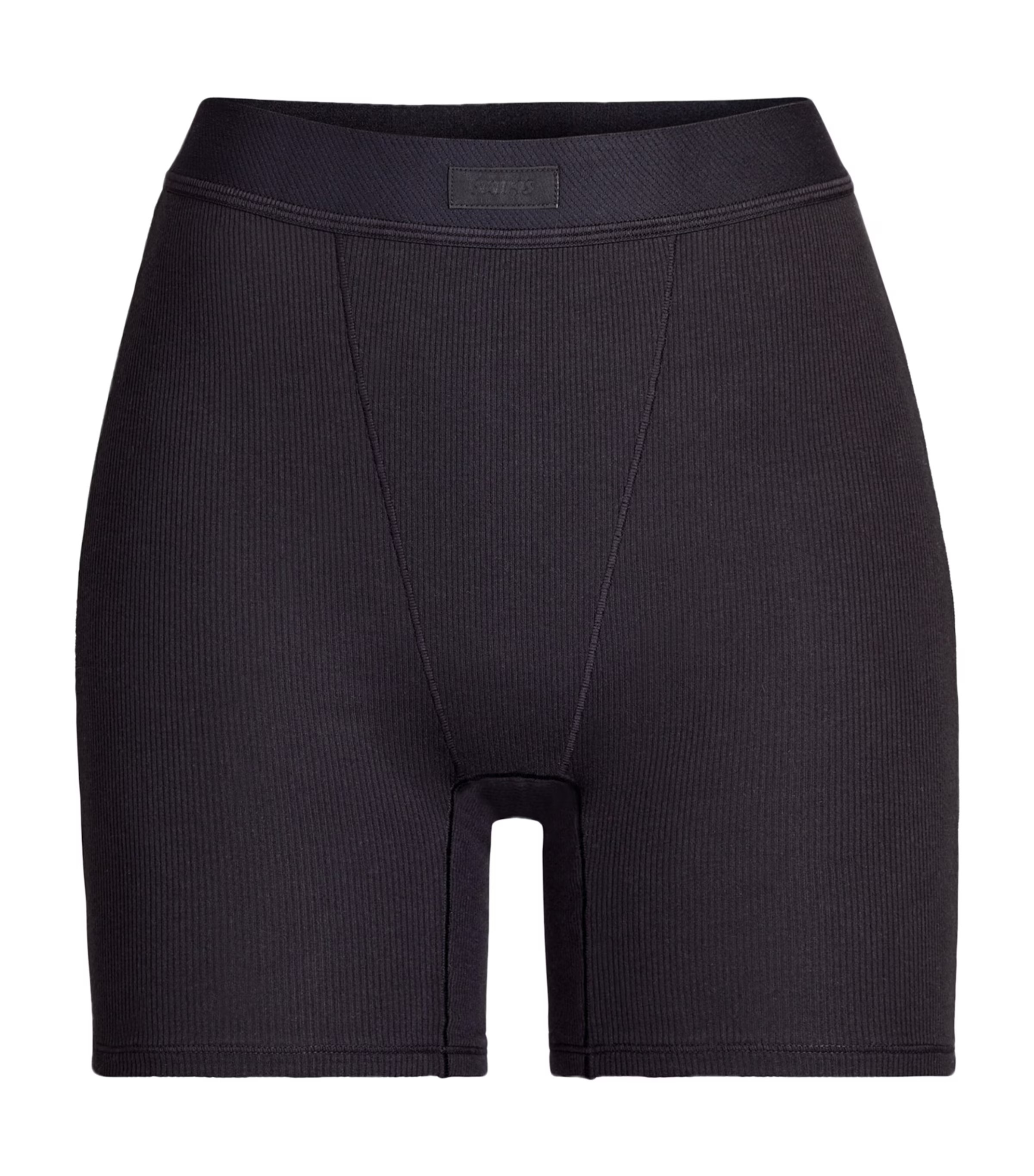 Skims Cotton-Blend Ribbed Boxer Shorts | Harrods