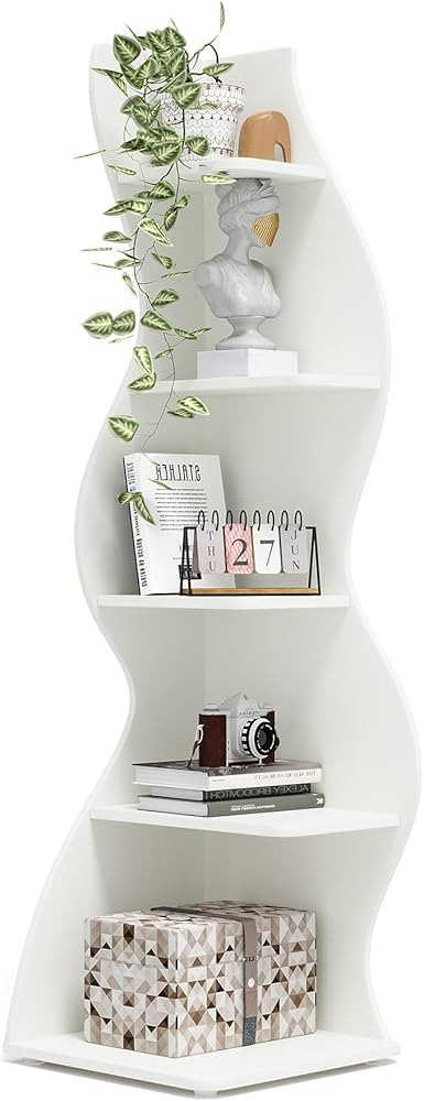 Tribesigns Corner Shelf, Modern 5-Tier Wall Corner Bookshelf, Stylish Corner Small Bookcase Stora... | Amazon (US)