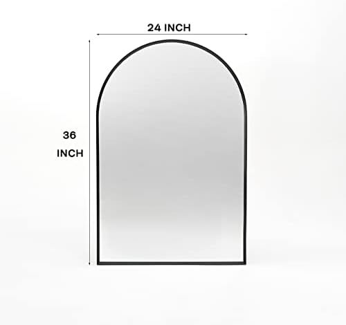 Minuover Arched Wall Mirror for Bathroom, 24"x36" Black Mordern Metal Frame for Entryway Living R... | Amazon (US)