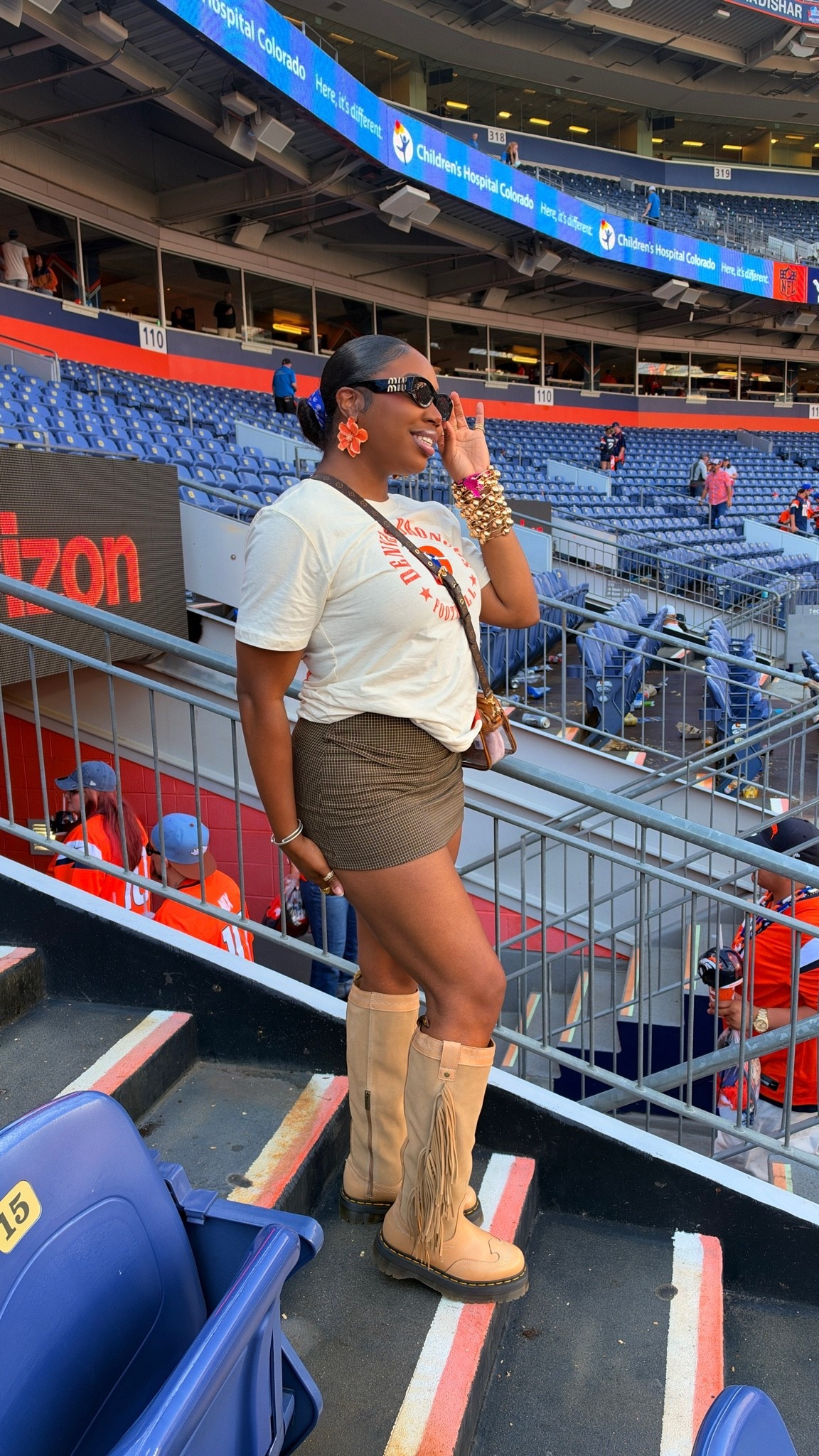 denver broncos game day OOTD 

earrings are old from Zara 
bracelets are from Selvon NYC

#LTKdayinmylife #LTKootd #LTKgrwm