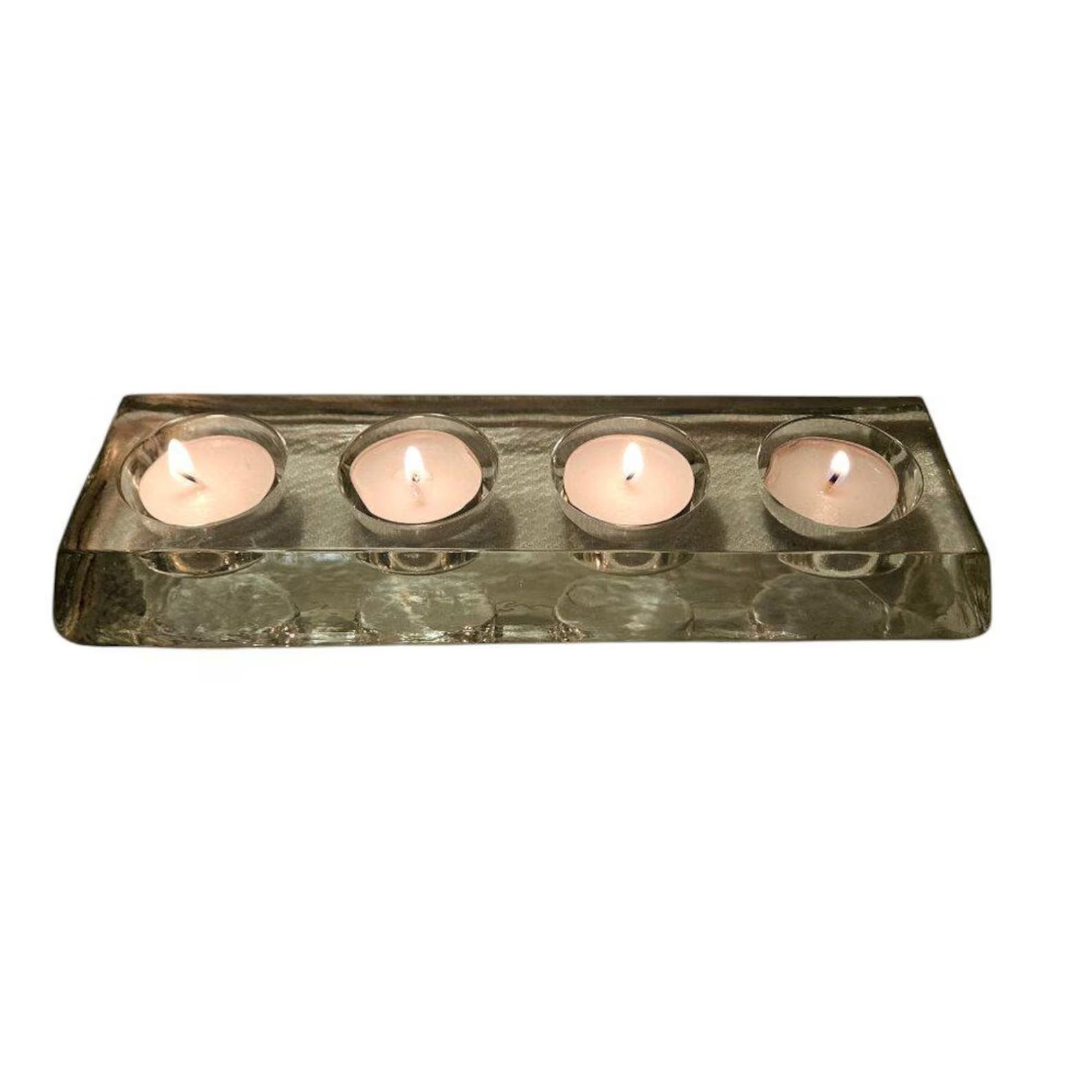 Vintage Heavy Glass Block Candle Holder - Holds 4 - EUC!!!!! - Etsy | Etsy (US)