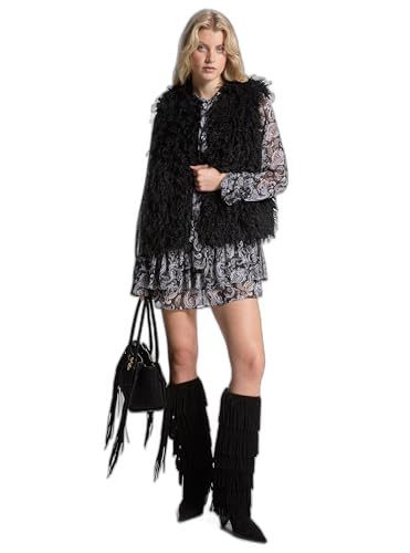 Michael Kors Women's Faux Fur Vest, Black, X-Small | Amazon (US)
